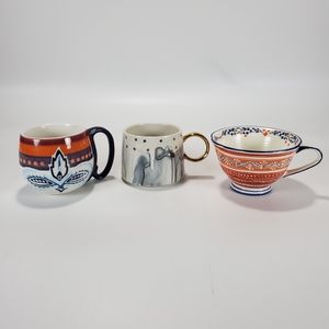 Anthropologie Coffee / Tea Mugs - Lot of 3